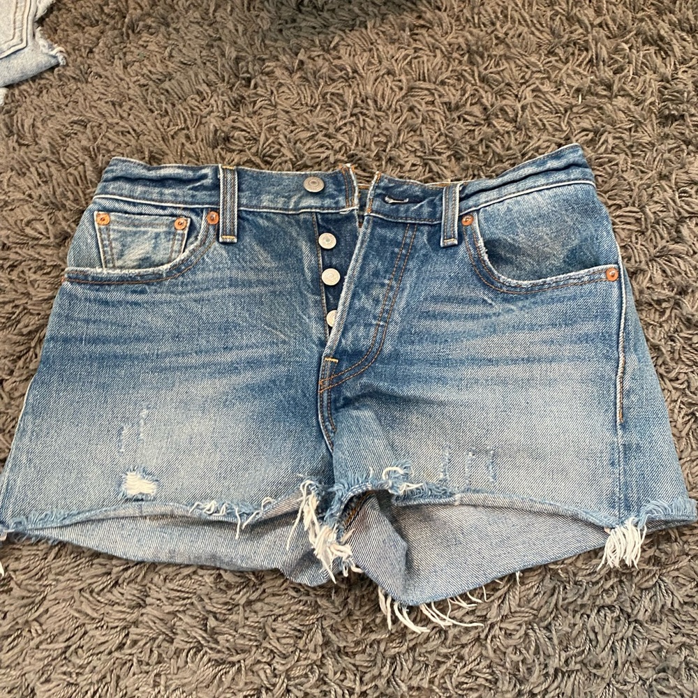 Levi's Distressed Blue Jean Shorts